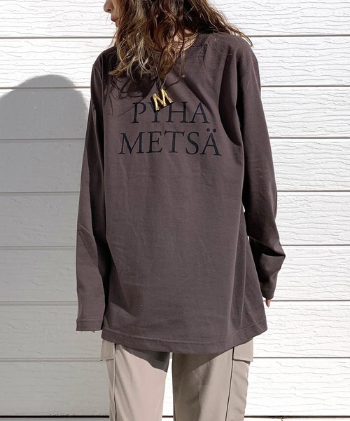 Q(キュー)の「ロゴプリントロンT(Tシャツ/カットソー・レディース・ホワイト/チャコールグレー・MEDIUM)」の1枚目の写真