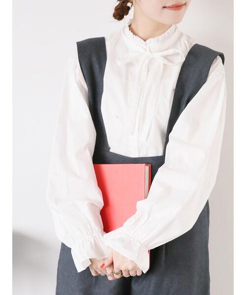 ehka sopo（エヘカソポ）の「柄アソートリボン襟ブラウス（シャツ/ブラウス・レディース・キナリ/グレー/ブラック/オフホワイト・F）」の2枚目の写真