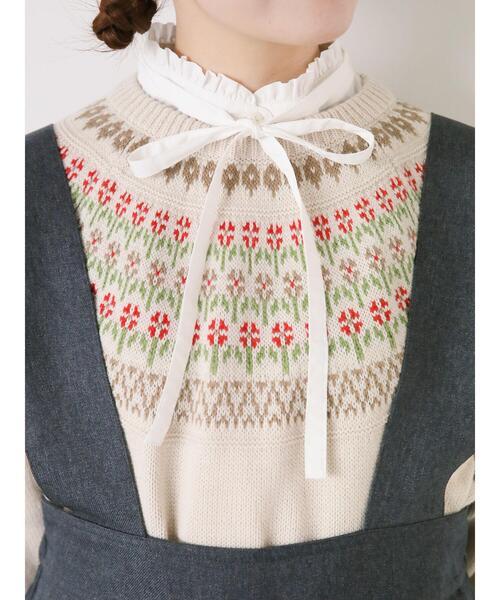 ehka sopo（エヘカソポ）の「柄アソートリボン襟ブラウス（シャツ/ブラウス・レディース・キナリ/グレー/ブラック/オフホワイト・F）」の13枚目の写真