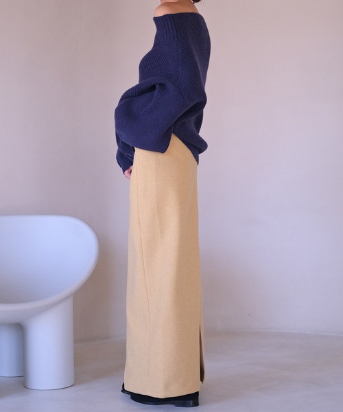 AKTE（アクテ）の「ワイドボトルネックジップアップニットプルオーバー（ニット/セーター・レディース・ネイビー/ピンク/グリーン・FREE）」の14枚目の写真