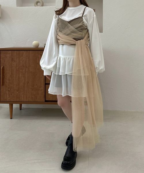 apres jour clair(アプレジュールクレア)の「【apres jour clair】チュールデザインビスチェ【ZOZOTOWN限定アイテム】(ベスト・レディース・ベージュ系その他/ブラウン系その他/ブラック系その他・フリー/X-LARGE)」の8枚目の写真