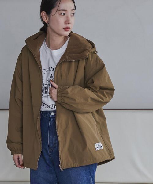 coen（コーエン）の「＜Parknik＞リバーシブルフーディー（WEB限定カラー）（ナイロンジャケット・レディース・ブラック/モカ/ナチュラル/ダークグリーン・FREE）」の3枚目の写真