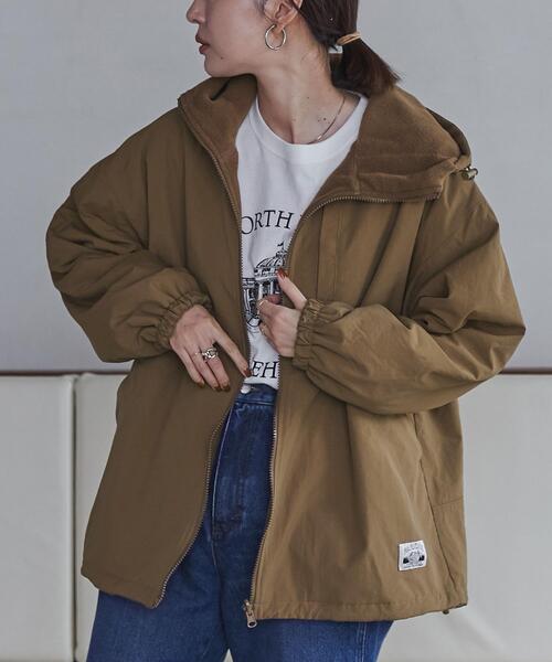 coen（コーエン）の「＜Parknik＞リバーシブルフーディー（WEB限定カラー）（ナイロンジャケット・レディース・ブラック/モカ/ナチュラル/ダークグリーン・FREE）」の6枚目の写真