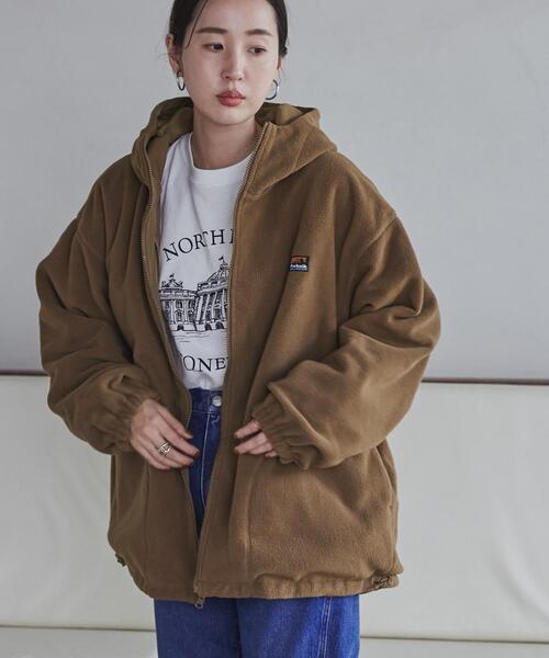 coen（コーエン）の「＜Parknik＞リバーシブルフーディー（WEB限定カラー）（ナイロンジャケット・レディース・ブラック/モカ/ナチュラル/ダークグリーン・FREE）」の14枚目の写真