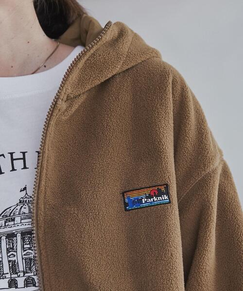 coen（コーエン）の「＜Parknik＞リバーシブルフーディー（WEB限定カラー）（ナイロンジャケット・レディース・ブラック/モカ/ナチュラル/ダークグリーン・FREE）」の16枚目の写真