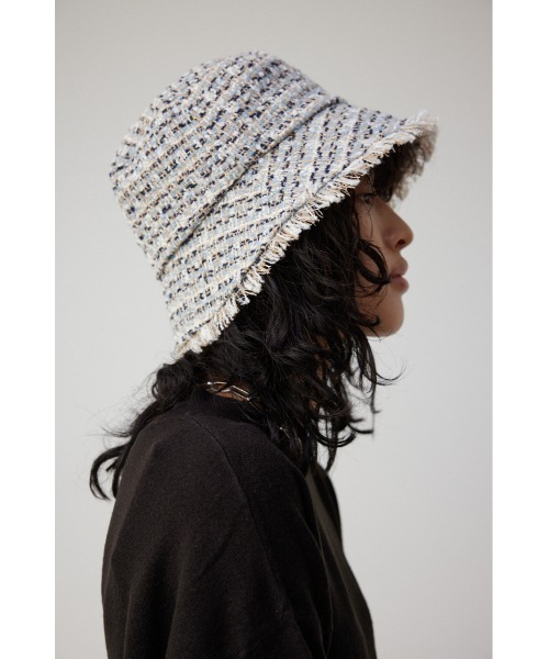 AZUL by moussy(アズールバイマウジー)の「ツイードバケットハット(ハット・レディース・マルチ/アイボリー/ブラック・FREE)」の3枚目の写真