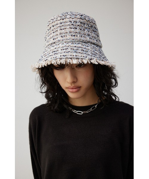 AZUL by moussy(アズールバイマウジー)の「ツイードバケットハット(ハット・レディース・マルチ/アイボリー/ブラック・FREE)」の18枚目の写真