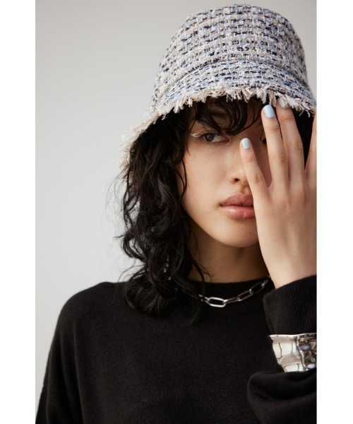 AZUL by moussy(アズールバイマウジー)の「ツイードバケットハット(ハット・レディース・マルチ/アイボリー/ブラック・FREE)」の19枚目の写真