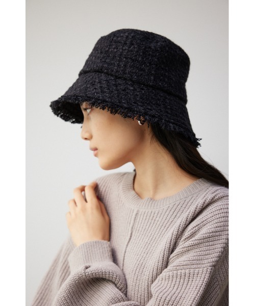 AZUL by moussy(アズールバイマウジー)の「ツイードバケットハット(ハット・レディース・マルチ/アイボリー/ブラック・FREE)」の12枚目の写真