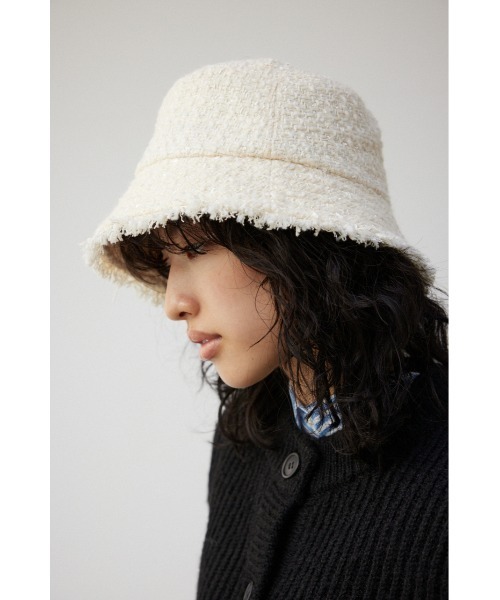 AZUL by moussy(アズールバイマウジー)の「ツイードバケットハット(ハット・レディース・マルチ/アイボリー/ブラック・FREE)」の5枚目の写真