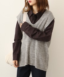 atONE（アットワン）の「atONE 深Vネックニットベスト（ベスト）」