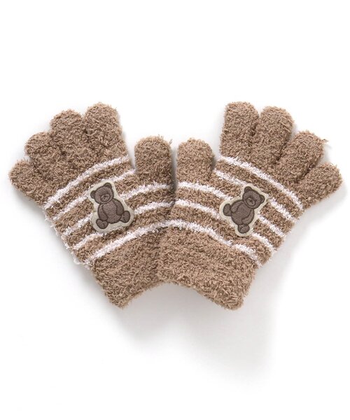 Ampersand（アンパサンド）の「マシュマロニット温感手袋（手袋・キッズ・ピンク/ベージュ/ネイビー/ブルー・95/120/140）」の2枚目の写真