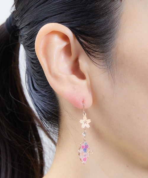 gargle(ガーグル)の「gargle ガーグル:JAPANシリーズ 春のうたげ ピアス(ピアス(両耳用)・レディース・ゴールド/ピンクゴールド・FREE)」の9枚目の写真