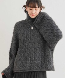 短丈ニットプルオーバー