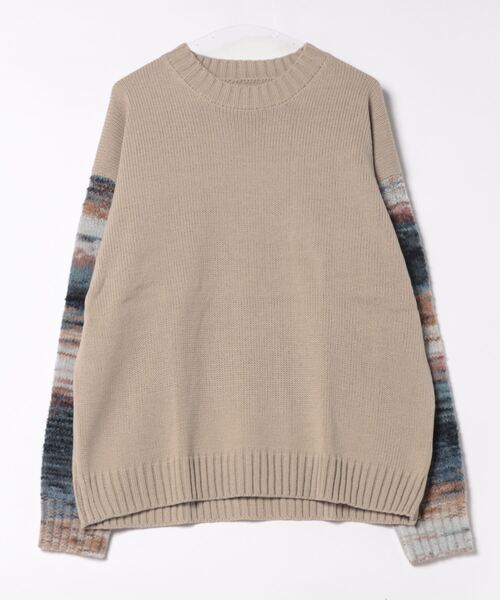 Revo.（レボ）の「Revo.　グラデーションスリーブ クルーネックニット（ニット/セーター・メンズ・カーキ/ホワイト/ブラック・L/M）」の11枚目の写真