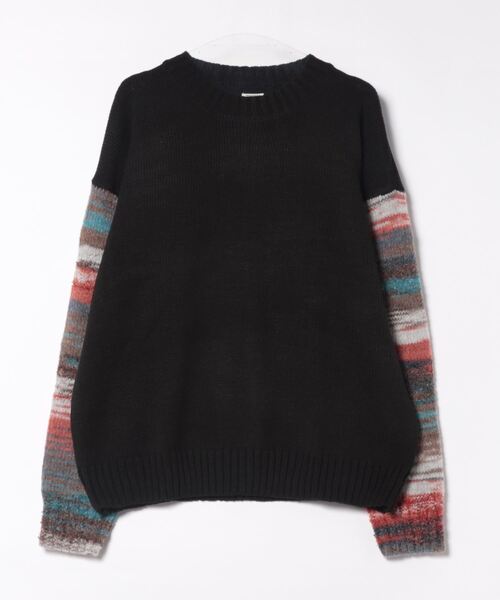 Revo.（レボ）の「Revo.　グラデーションスリーブ クルーネックニット（ニット/セーター・メンズ・カーキ/ホワイト/ブラック・L/M）」の12枚目の写真