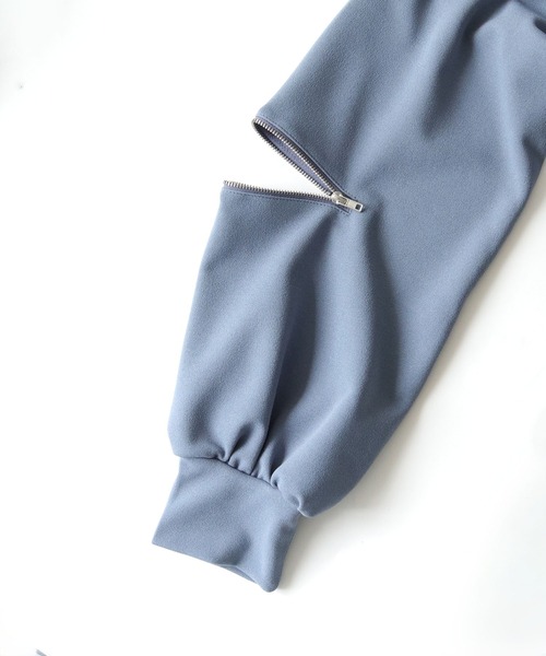 cheriella（シェリエラ）の「【cheriella】WEB限定カットジョーゼット袖ファスナープルオーバー WEB LIMITED CUT GEORGETTE ZIP SLEEVE PULLOVER（Tシャツ/カットソー・レディース・ブラック/ライトブルー/オフホワイト・M）」の11枚目の写真