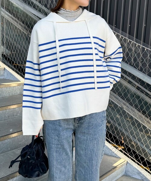 fredy emue（フレディエミュ）の「ミラノリブセーラーニット（ニット/セーター・レディース・ピンク系その他/ホワイト系その他/ブルー系その他・38）」の7枚目の写真