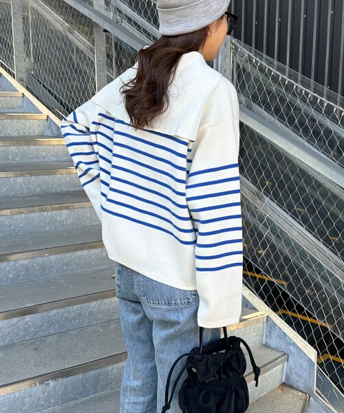 fredy emue（フレディエミュ）の「ミラノリブセーラーニット（ニット/セーター・レディース・ピンク系その他/ホワイト系その他/ブルー系その他・38）」の9枚目の写真