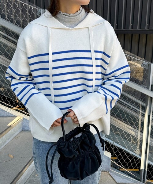 fredy emue（フレディエミュ）の「ミラノリブセーラーニット（ニット/セーター・レディース・ピンク系その他/ホワイト系その他/ブルー系その他・38）」の11枚目の写真