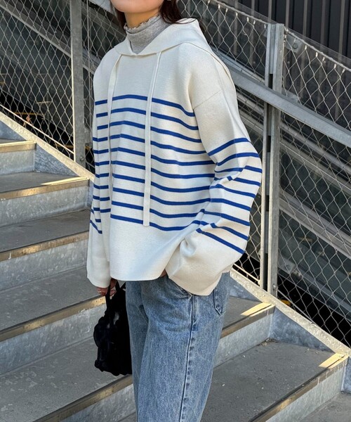 fredy emue（フレディエミュ）の「ミラノリブセーラーニット（ニット/セーター・レディース・ピンク系その他/ホワイト系その他/ブルー系その他・38）」の12枚目の写真