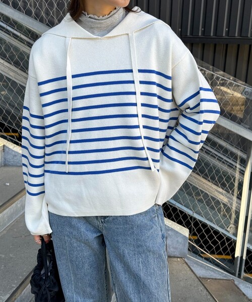 fredy emue（フレディエミュ）の「ミラノリブセーラーニット（ニット/セーター・レディース・ピンク系その他/ホワイト系その他/ブルー系その他・38）」の14枚目の写真