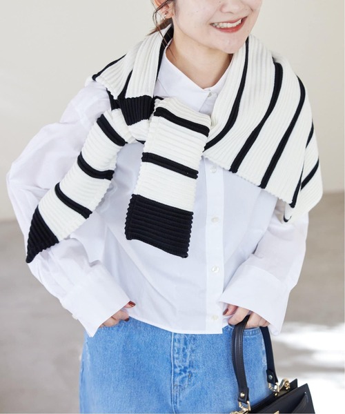 SLOBE IENA（スローブイエナ）の「《追加2》クロップドレギュラーシャツ（シャツ/ブラウス・レディース・ブルー/ホワイト・FREE）」の15枚目の写真