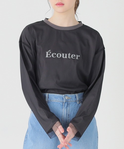 Honeys（ハニーズ）の「チュール重ねＴシャツ（Tシャツ/カットソー・レディース・ホワイト/ブラック/ベージュ・S/M/L/LL）」の9枚目の写真