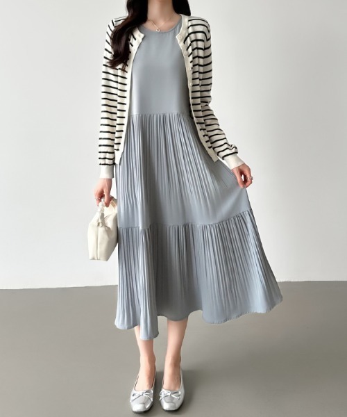 リルフェテ✨ヤマダヤ【M】タグ付未使用✨ロングプリーツティアードワンピース リルフェテ✨ヤマダヤ【M】タグ付未使用✨ロングプリーツ