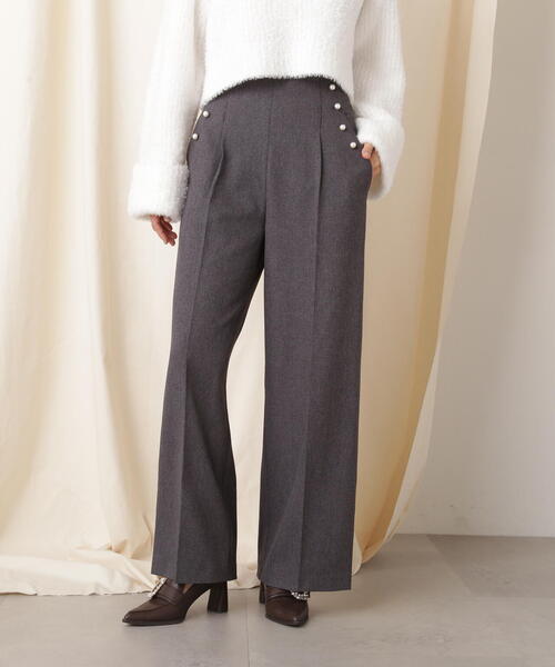 JILL by JILL STUART(ジルバイジルスチュアート)の「◇【eS】センタープレスワイドパンツ(その他パンツ・レディース・ブラック系その他/ベージュ・MEDIUM/SMALL)」の4枚目の写真