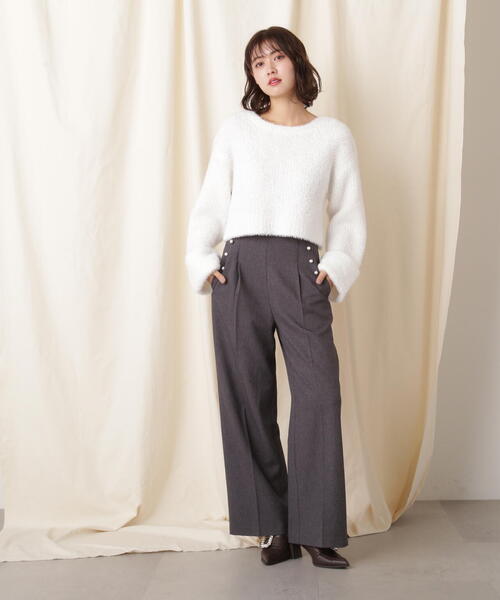 JILL by JILL STUART(ジルバイジルスチュアート)の「◇【eS】センタープレスワイドパンツ(その他パンツ・レディース・ブラック系その他/ベージュ・MEDIUM/SMALL)」の5枚目の写真