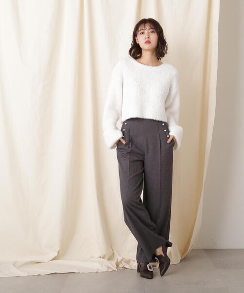 JILL by JILL STUART(ジルバイジルスチュアート)の「◇【eS】センタープレスワイドパンツ(その他パンツ・レディース・ブラック系その他/ベージュ・MEDIUM/SMALL)」の6枚目の写真