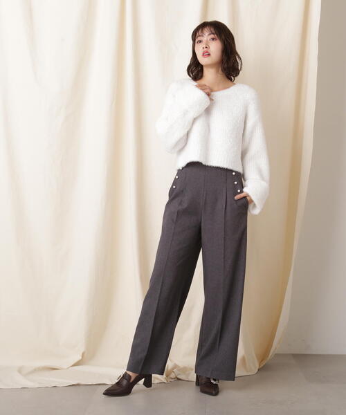 JILL by JILL STUART(ジルバイジルスチュアート)の「◇【eS】センタープレスワイドパンツ(その他パンツ・レディース・ブラック系その他/ベージュ・MEDIUM/SMALL)」の7枚目の写真