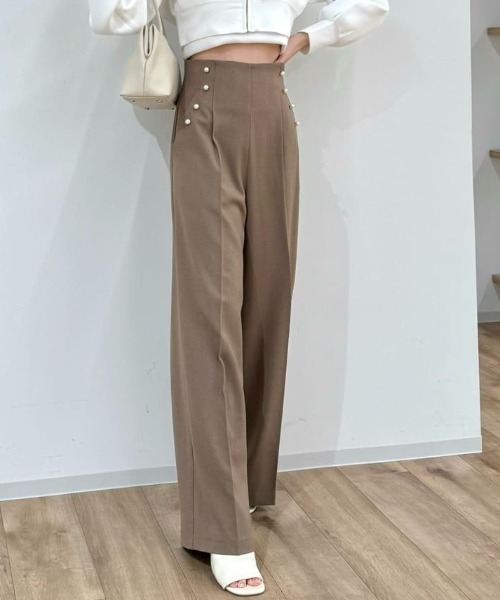 JILL by JILL STUART(ジルバイジルスチュアート)の「◇【eS】センタープレスワイドパンツ(その他パンツ・レディース・ブラック系その他/ベージュ・MEDIUM/SMALL)」の1枚目の写真
