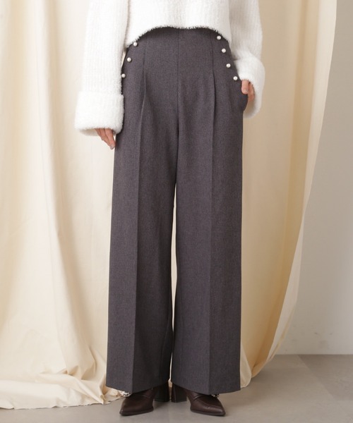 JILL by JILL STUART(ジルバイジルスチュアート)の「◇【eS】センタープレスワイドパンツ(その他パンツ・レディース・ブラック系その他/ベージュ・MEDIUM/SMALL)」の2枚目の写真