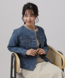 DRESKIP | 大人が似合う ノーカラーデニムジャケット(デニムジャケット)