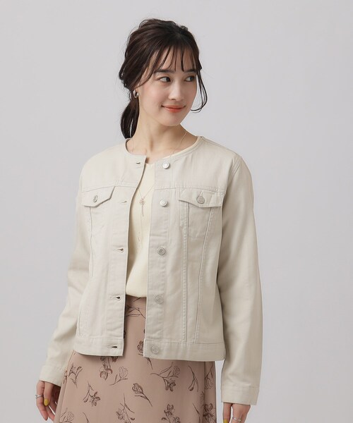 ラウンジドレス　ノーカラーデニムジャケット ラウンジドレスノーカラーデニムジャケット