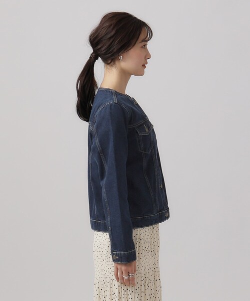 ラウンジドレス　ノーカラーデニムジャケット ラウンジドレスノーカラーデニムジャケット