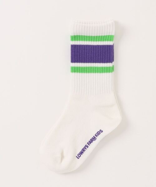 LOWRYS FARM(ローリーズファーム)の「ラインリブソックス 994594(ソックス/靴下・キッズ・オフホワイト/ブラック系その他/レッド/グリーン/ピンク/ブルー/ブラック/ピンク系その他・LARGE/MEDIUM)」の4枚目の写真