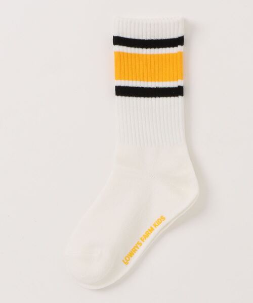 LOWRYS FARM(ローリーズファーム)の「ラインリブソックス 994594(ソックス/靴下・キッズ・オフホワイト/ブラック系その他/レッド/グリーン/ピンク/ブルー/ブラック/ピンク系その他・LARGE/MEDIUM)」の2枚目の写真