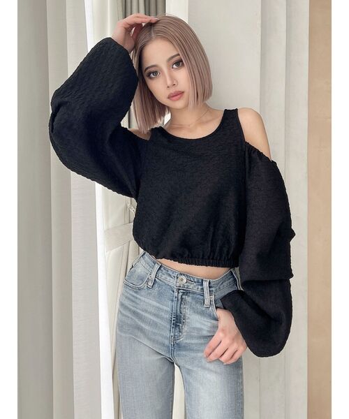 GYDA（ジェイダ）の「ショルダーオープンジャカードブラウス（シャツ/ブラウス・レディース・オフホワイト/ブラック・FREE）」の15枚目の写真