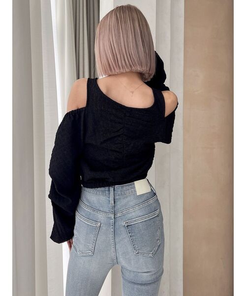 GYDA（ジェイダ）の「ショルダーオープンジャカードブラウス（シャツ/ブラウス・レディース・オフホワイト/ブラック・FREE）」の18枚目の写真