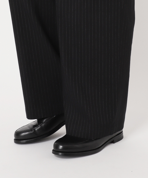 EDIFICE(エディフィス)の「リネン/ビスコース ストライプ ワイドイージーパンツ(スラックス・メンズ・ブラック/アイボリー・MEDIUM/LARGE)」の18枚目の写真