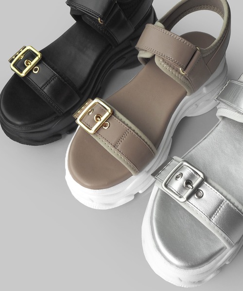 minia（ミニア）の「ベルトスポサン（サンダル・レディース・シルバー/ブラック/ベージュ・S/M/L/LL）」の14枚目の写真