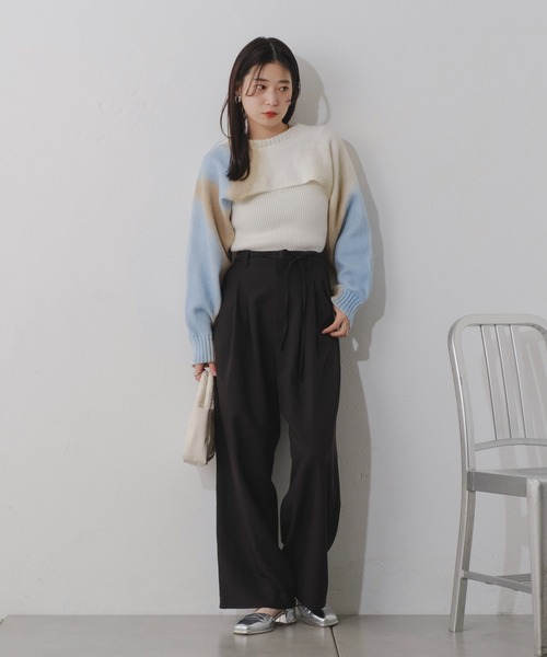 Kastane（カスタネ）の「【2024SSカタログ掲載/3サイズ展開/WEB限定サイズ】タックスラックスパンツ（スラックス・レディース・ブラック/ベージュ/ブルー・1/2/0）」の17枚目の写真