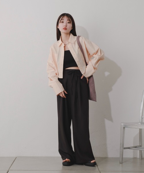 Kastane（カスタネ）の「【2024SSカタログ掲載/3サイズ展開/WEB限定サイズ】タックスラックスパンツ（スラックス・レディース・ブラック/ベージュ/ブルー・1/2/0）」の9枚目の写真