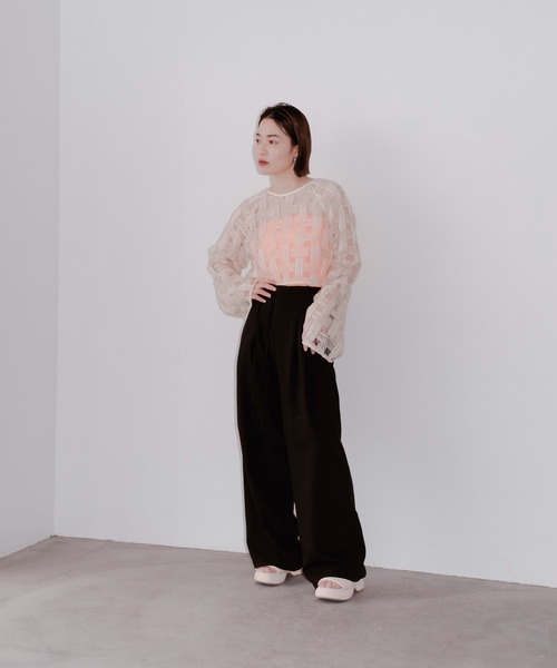 Kastane（カスタネ）の「【2024SSカタログ掲載/3サイズ展開/WEB限定サイズ】タックスラックスパンツ（スラックス・レディース・ブラック/ベージュ/ブルー・1/2/0）」の6枚目の写真