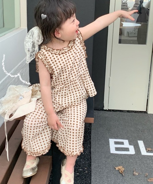 aimoha（アイモハ）の「【aimoha-KIDS-】子供服かわいい女の子セットアップ（セットアップ・キッズ・ベージュ・90/100/110/120/130）」の3枚目の写真