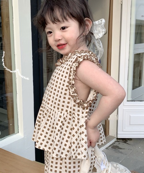 aimoha（アイモハ）の「【aimoha-KIDS-】子供服かわいい女の子セットアップ（セットアップ・キッズ・ベージュ・90/100/110/120/130）」の4枚目の写真