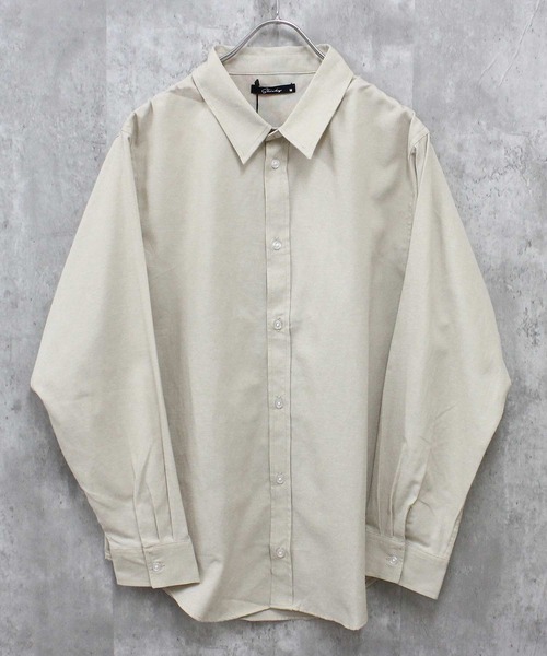 SHISKY（シスキー）の「無地レギュラーカラーシャツ（シャツ/ブラウス・メンズ・カーキ/オフホワイト/グレー系/ネイビー系/チャコール/ベージュ/サックスブルー系・M/L/XL）」の4枚目の写真